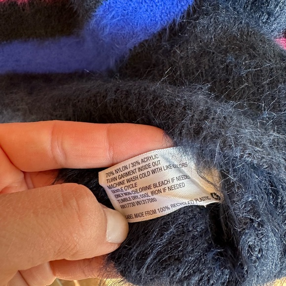 A new day Fuzzy Multicolor Striped Crew Neck Sweater - Picture 6 of 6